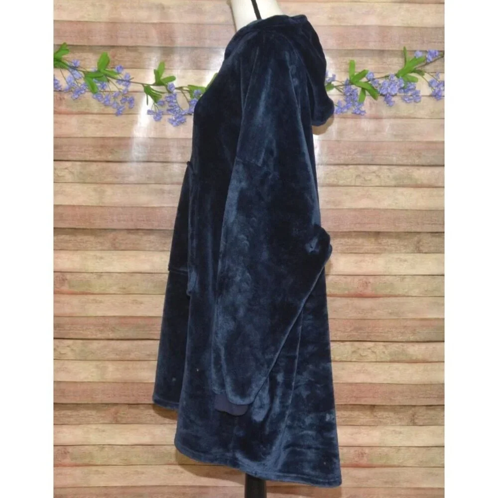 The Comfy Original Quarter-Zip Wearable Blanket Navy Blue One Size SO Soft Cozy